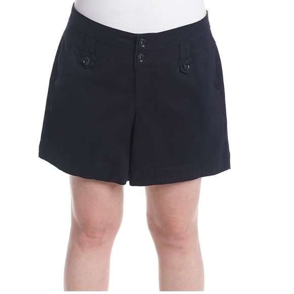 Womens One 5 One Front Tab Accent Twill Shorts 7" inseam NAVY Size 18 20 NWT - Picture 1 of 2